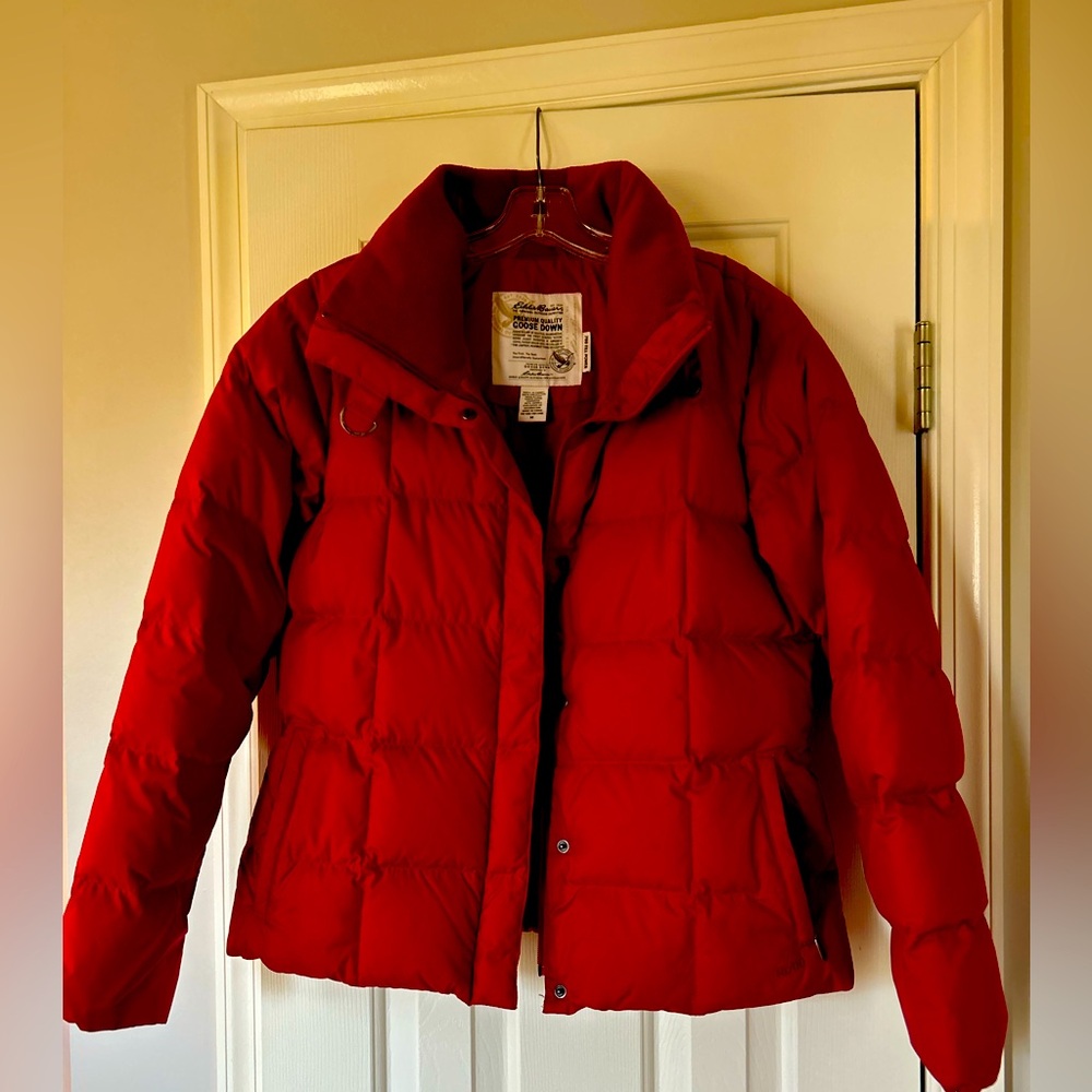 Eddie Bauer winter down jacket red medium